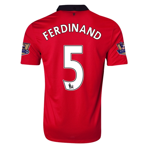 13-14 Manchester United #5 FERDINAND Home Jersey Shirt - Click Image to Close